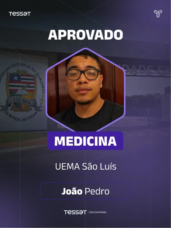 João Pedro, aprovado em Medicina na UEMA São Luís